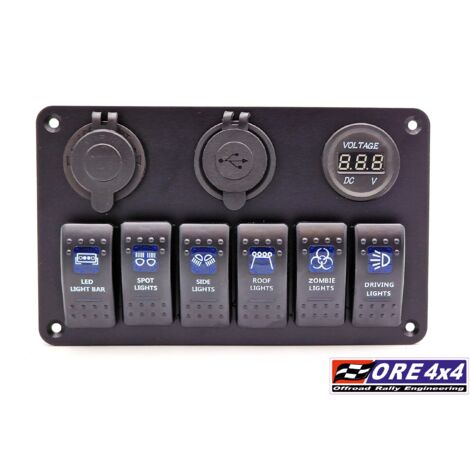 Carling 6x panel de interruptores accesorios puerto USB encendedor volt铆metro 12V