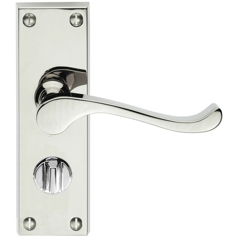 Carlisle Brass Victorian Scroll Privacy Lever Contract Polished Chrome