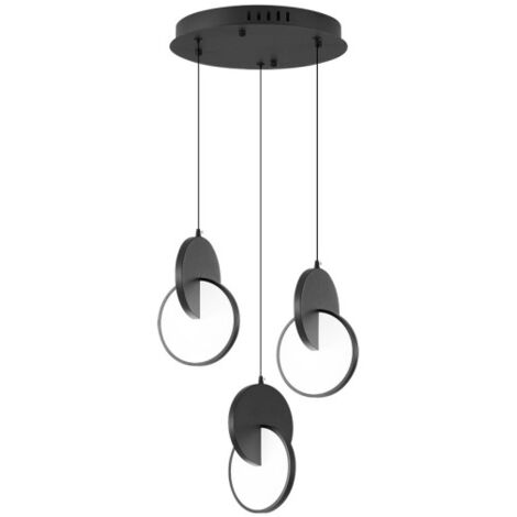 carlota lampe suspendue 3l noir 51w 6500k 7140lm regx33x29cm