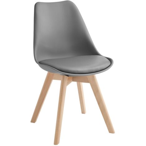 Carlotta Chaise en polypropylène éco-cuir gris foncé 4 pcs