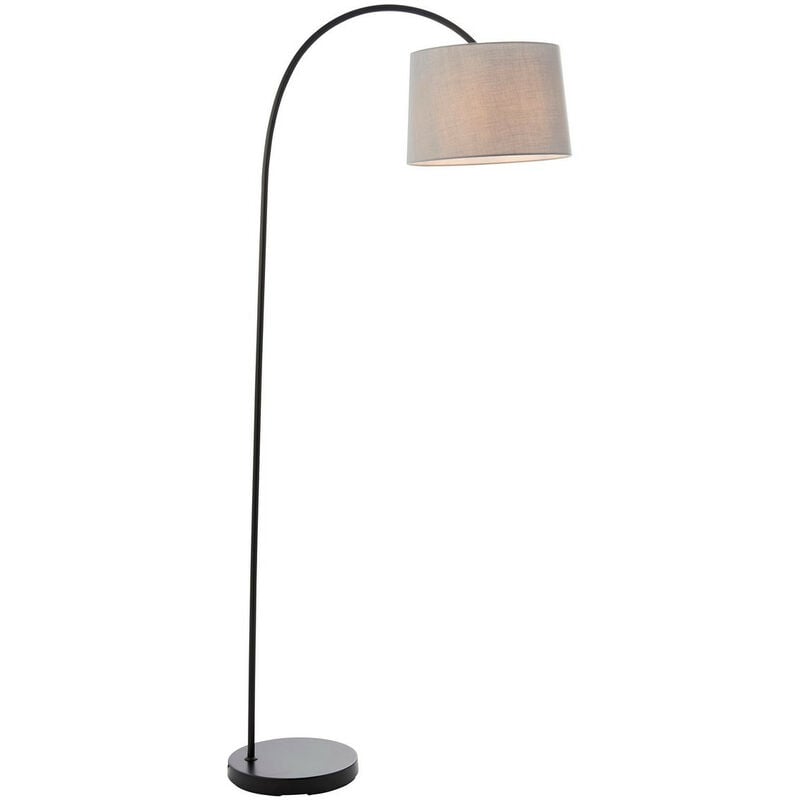 Endon - Carlson - 1 Light Floor Light Matt Black & Light Grey Cotton Mix, E27