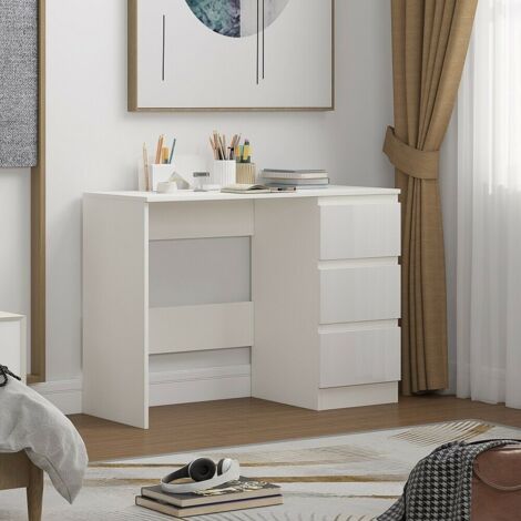 LUXURY LIFE Carlton Dressing Table with 3 Drawer Storage in Gloss White