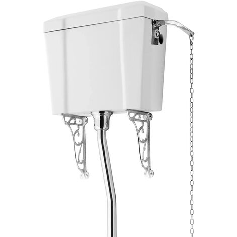 Carlton Traditional Victorian High Level Ceramic White WC Toilet Cistern