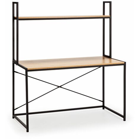 Carmen Computer-Schreibtisch 1 Ablage, Farbe Eiche/Schwarz, 120 cm