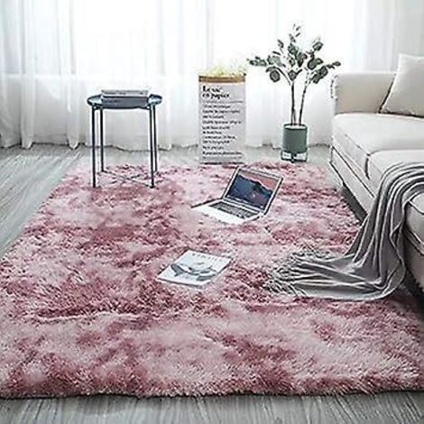 carmin Tie-dye 80  160cm Mnage Tapis Gradient Pais Tapis De Soie Salon Chambre Tapis De Sol Complet Balcon Baie Vitre Tapis En Peluche Couverture