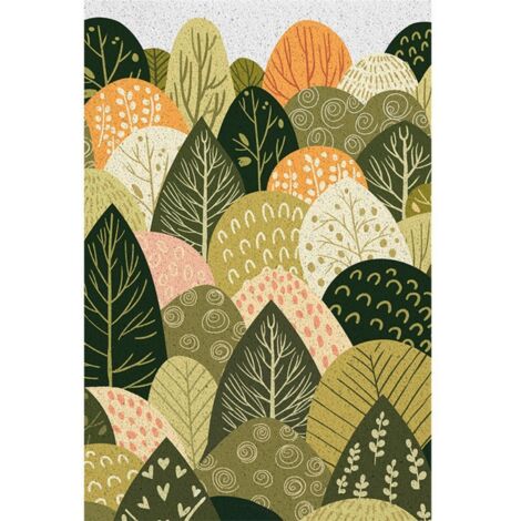 Carnaval de la Forêt - Édition Verticale 5080cm Boucle de Soie Tapis de sol bouclé de style rustique, résistant à la saleté et à l'usure, découpable à volonté, antidérapant, grattant la boue, tapis d