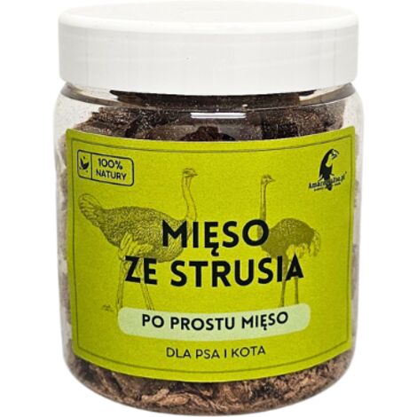 Carne de avestruz liofilizada 90 g para perros y gatos  alergias alimentarias  ácidos omega  SABOR SALUDABLE