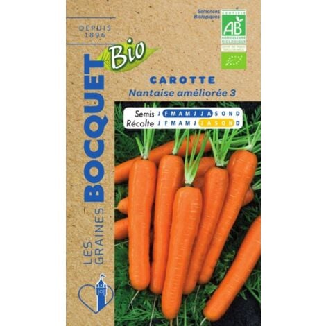 Carotte 1/2 longue nantaise améliorée Bio -certifiée ECOCERT FR-BIO-01 - 5g