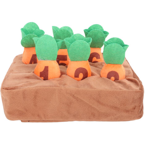 Carotte Crunchy Jouet pour Chien Interactif et Éducatif - Jouet à Mâcher en Peluche pour Chien