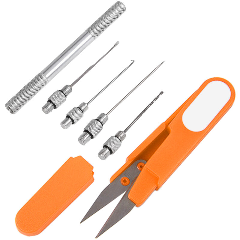 

Carp Fishing Rigging Bait Needle Kit Juego de herramientas Bait Boilie Drill Stringer Aguja con tijeras de l¨ªnea,naranja