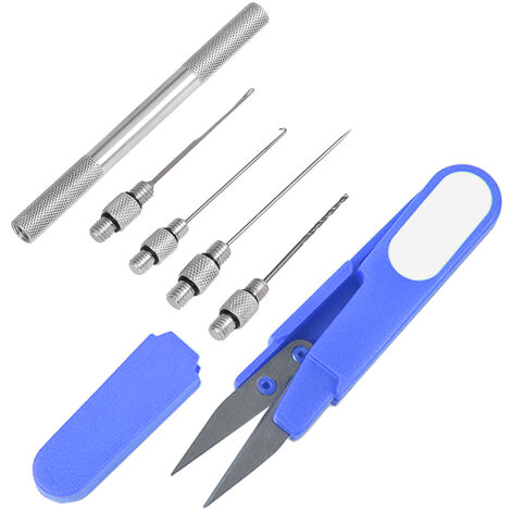 Carp Fishing Rigging Bait Needle Kit Tool Set Bait Boilie Drill Stringer Needle con Line Scissors