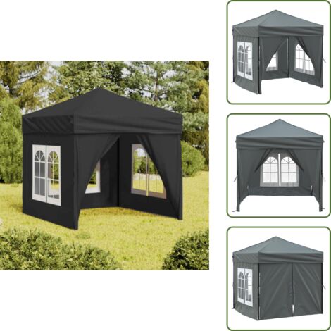Carpa con paredes laterales - vidaXL Carpa de fiesta plegable con paredes laterales antracita 2x2 m - Carpa para reuniones familiares