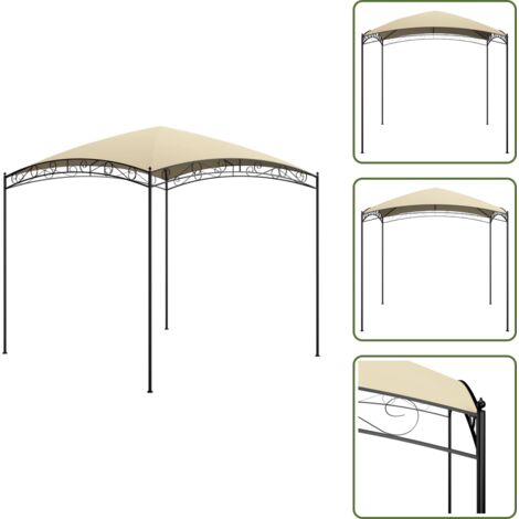 Carpa de acero - vidaXL Cenador crema 3x3x2,65 m 180 g/m² - Carpa con techo de poliéster