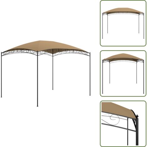Carpa de acero - vidaXL Cenador gris taupé 3x4x2,65 m 180 g/m² - Carpa con techo de poliéster