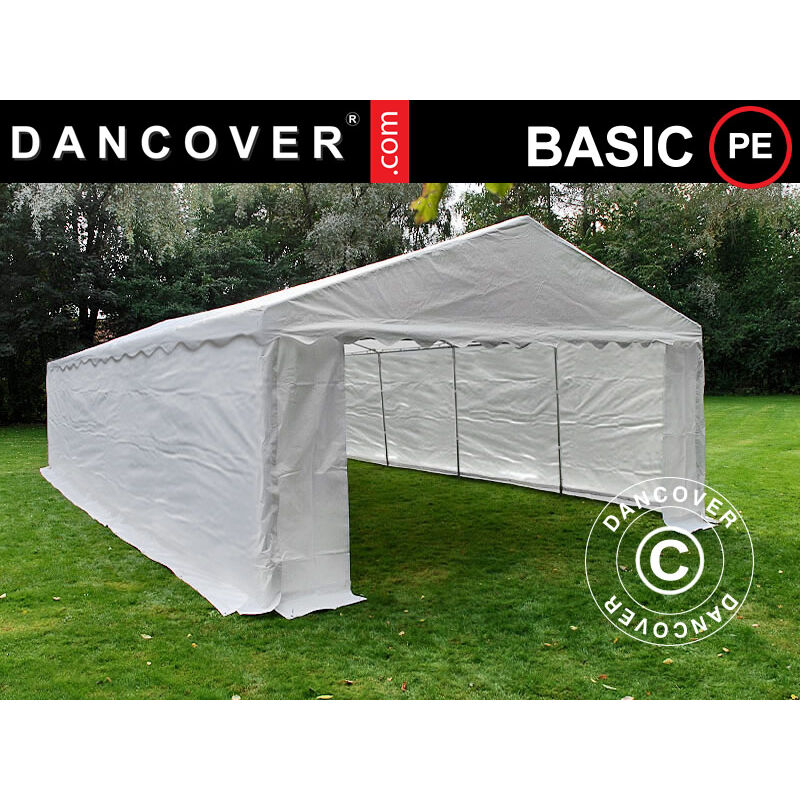 

Dancover - Carpa de almacén Basic 2 en 1, 6x12m PE, Blanco