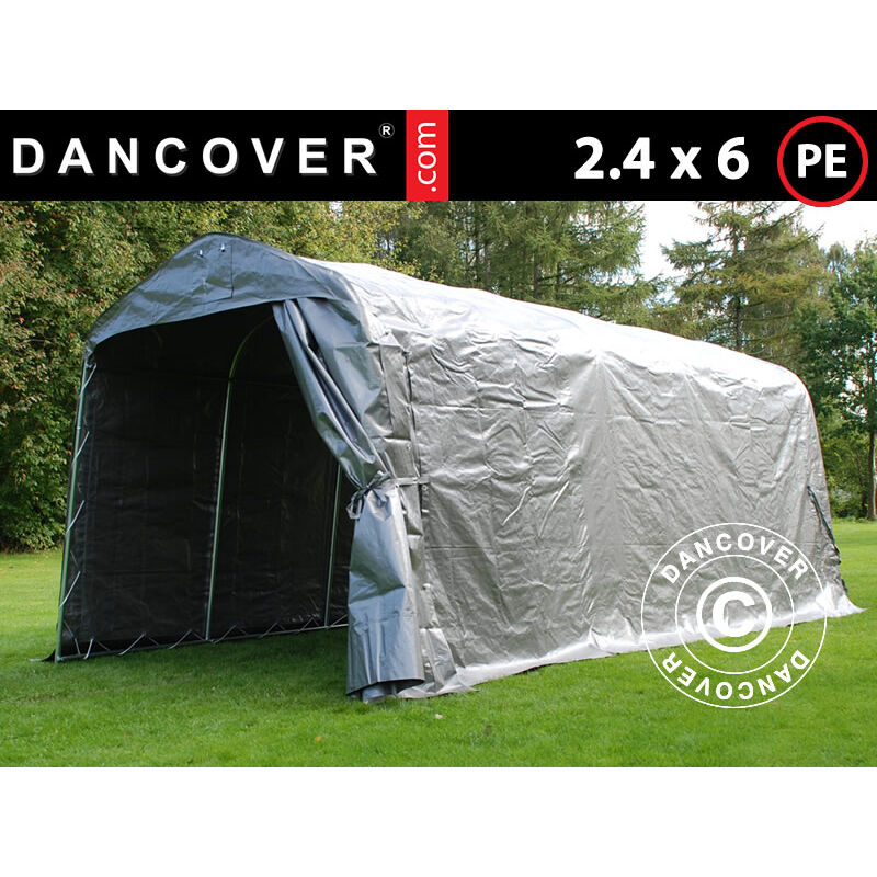 

Dancover - Carpa de almacenamiento PRO 2,4x6x2,34m PE, Gris