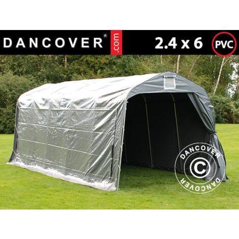 Carpa de almacenamiento PRO 2,4x6x2,34m PVC, Gris