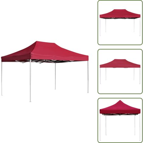 Carpa de aluminio - vidaXL Carpa plegable profesional de aluminio rojo vino tinto 4,5x3m - Carpa de aluminio rojo tinto