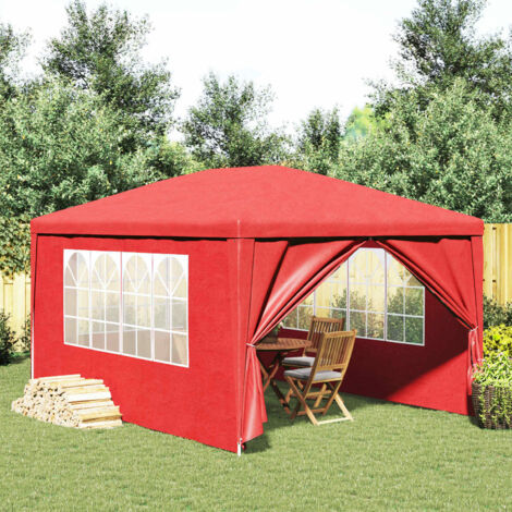 Carpa de Fiesta 400 x 300 x 255 cm Rojo PE y acero