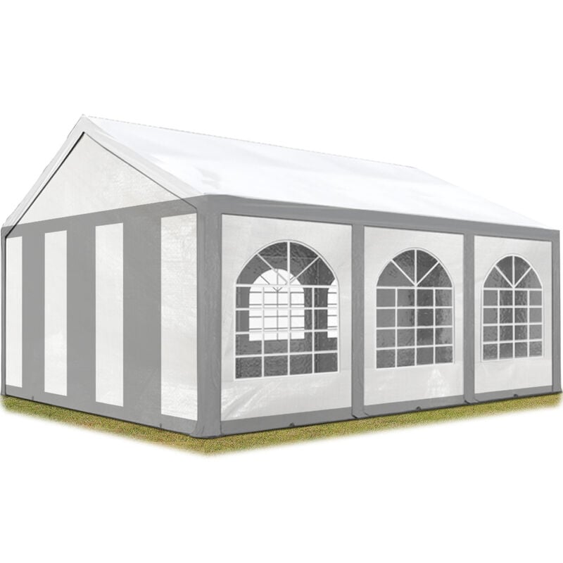 

Carpa de fiesta de alta calidad 3x6 m carpa para fiestas 240g/m² carpa de lona PE carpa de jardín carpa para fiestas gris-blanc impermeable - bianco