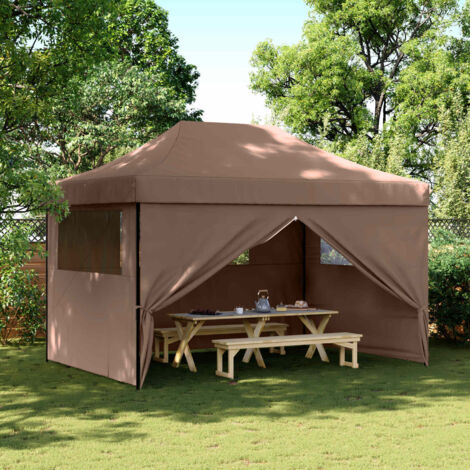 Carpa de Fiesta Marrón 279 x 410 x 315 cm Tela Oxford