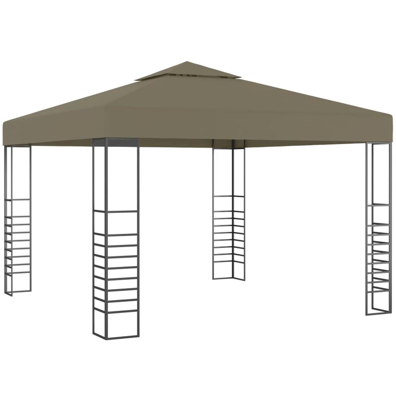 

Carpa de jardín con tejado retráctil gris taupe 3x3m 180 g/m²