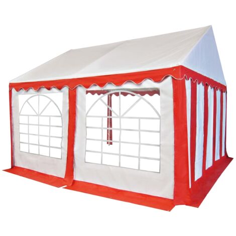 Carpa de jardín de PVC 3x4 m rojo y blanco