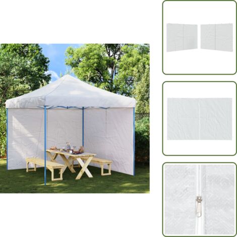 Carpa de jardín - vidaXL Paredes para carpa de fiestas con cremallera 2 uds PE blanco - Pared de PE
