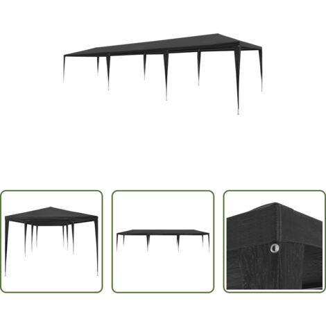 Carpa de polietileno -  Carpa para fiestas PE gris antracita 3x9 m