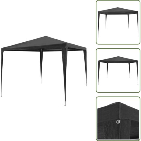 Carpa de polietileno - vidaXL Carpa para fiestas PE gris antracita 3x3 m - Carpa resistente al agua