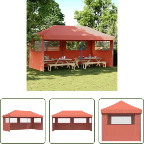 Carpa emergente -  Tienda de fiesta plegable Pop-Up 3 paredes laterales terracota