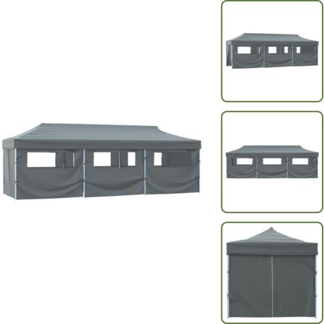 Carpa emergente - vidaXL Carpa de fiestas pop-up plegable con 8 paredes antracita 870x291x315 cm - Toldo impermeable