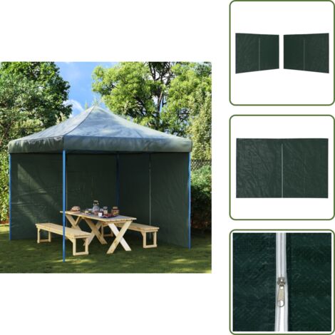 Carpa exterior - vidaXL Paredes de carpa para fiestas con cremallera 2 uds PE verde - Pared de PE