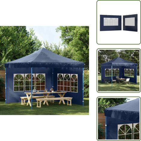 Carpa exterior - vidaXL Paredes de carpa para fiestas con ventana 2 uds PE azul - Pared de carpa para fiestas