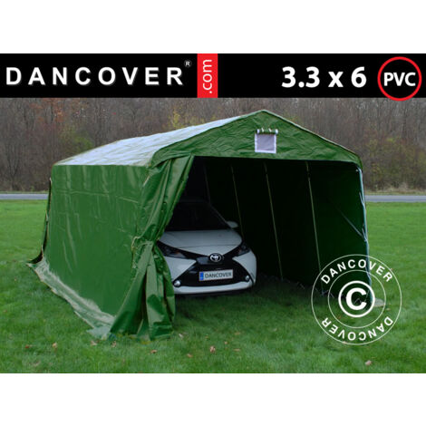 Carpa garaje PRO 3,3x6x2,4m PVC, Verde