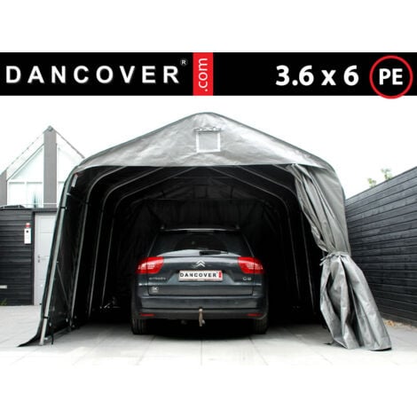 Carpa garaje PRO 3,6x6x2,68m PE, Gris