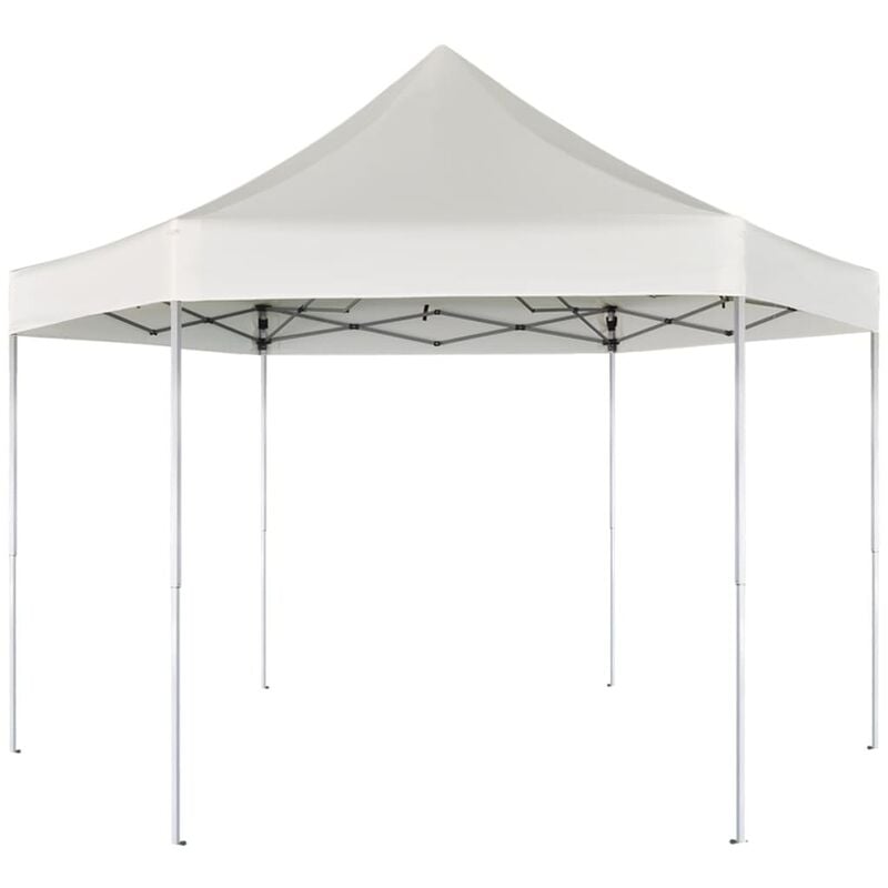 

Carpa hexagonal desplegable blanco crema 3,6x3,1 m