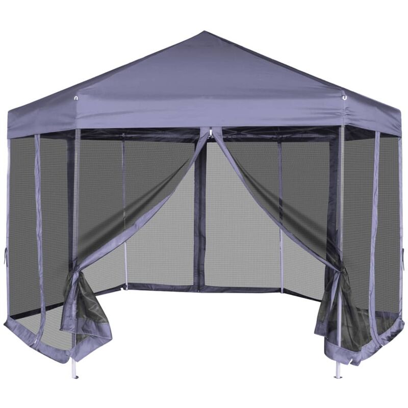 

Youthup - Carpa hexagonal desplegable con 6 paredes azul oscuro 3,6x3,1 m - Azul
