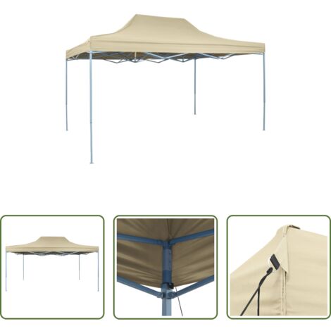 Carpa impermeable -  Carpa pleglable Pop-up 3x4,5 m blanco crema
