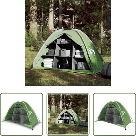 Carpa impermeable -  Tienda de almacenaje 9 compartimentos impermeable verde