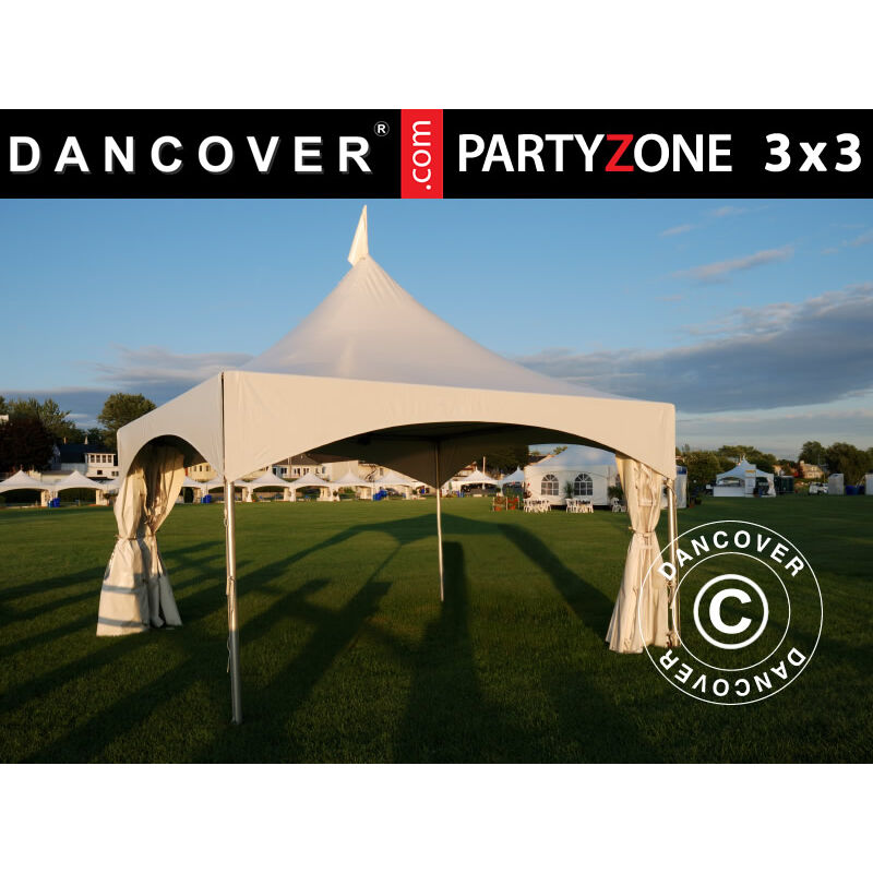 

Carpa Pagoda PartyZone 3x3m, PVC, Blanca
