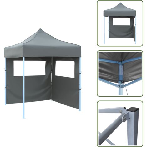 Carpa para camping - vidaXL Carpa plegable profesional 2 paredes acero gris antracita 2x2 m - Carpa para jardín