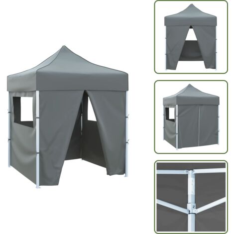 Carpa para camping - vidaXL Carpa plegable profesional 4 paredes acero gris antracita 2x2 m - Carpa para jardín