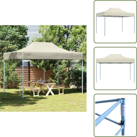 Carpa para camping - vidaXL Carpa plegable profesional acero color crema 3x4 m - Carpa para jardín