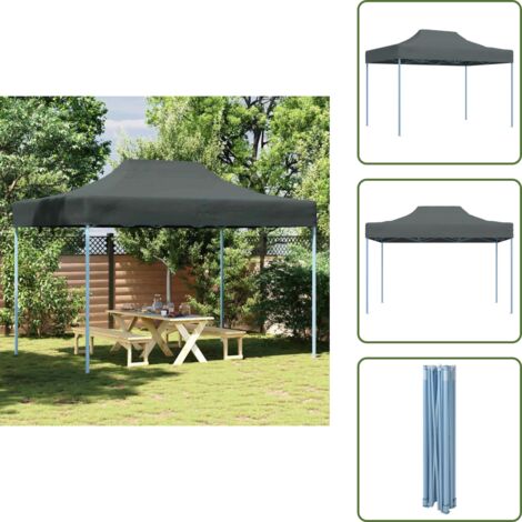Carpa para camping - vidaXL Carpa plegable profesional acero gris antracita 3x4 m - Carpa para jardín