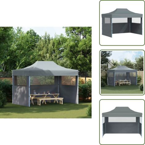 Carpa para camping - vidaXL Carpa plegable profesional con 3 paredes acero antracita 3x4 m - Carpa para bodas