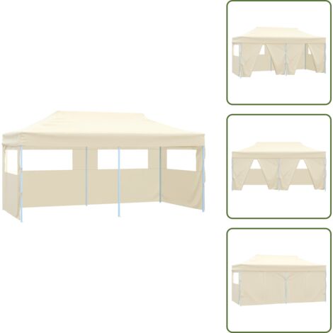 Carpa para camping - vidaXL Carpa plegable profesional con 4 paredes acero color crema 3x6m - Carpa para jardín