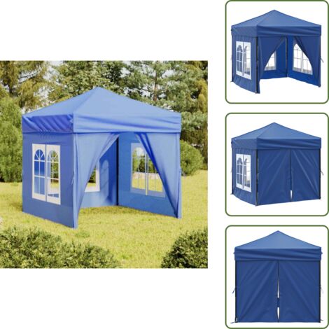Carpa para eventos al aire libre - vidaXL Carpa para fiestas plegable con paredes laterales azul 2x2 m - Carpa para reuniones familiares