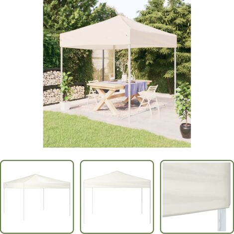 Carpa para eventos -  Carpa para fiestas plegable color crema 3x3 m