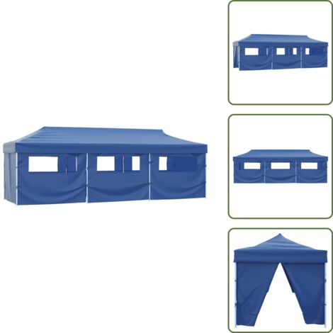 Carpa para eventos - vidaXL Carpa plegable Pop-up con 8 paredes laterales 870x291x315 cm azul - Carpa para camping